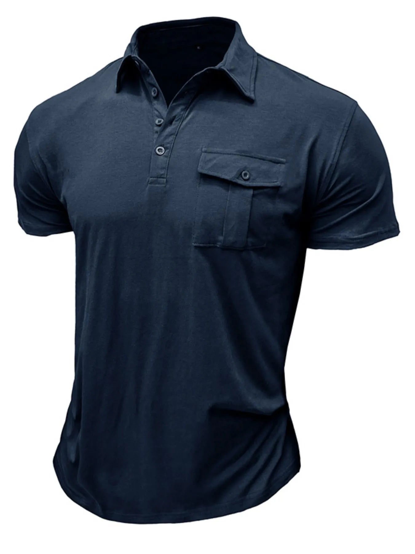 Men's Classic Pocket Polo Shirt with Stand Collar NicholesGifts