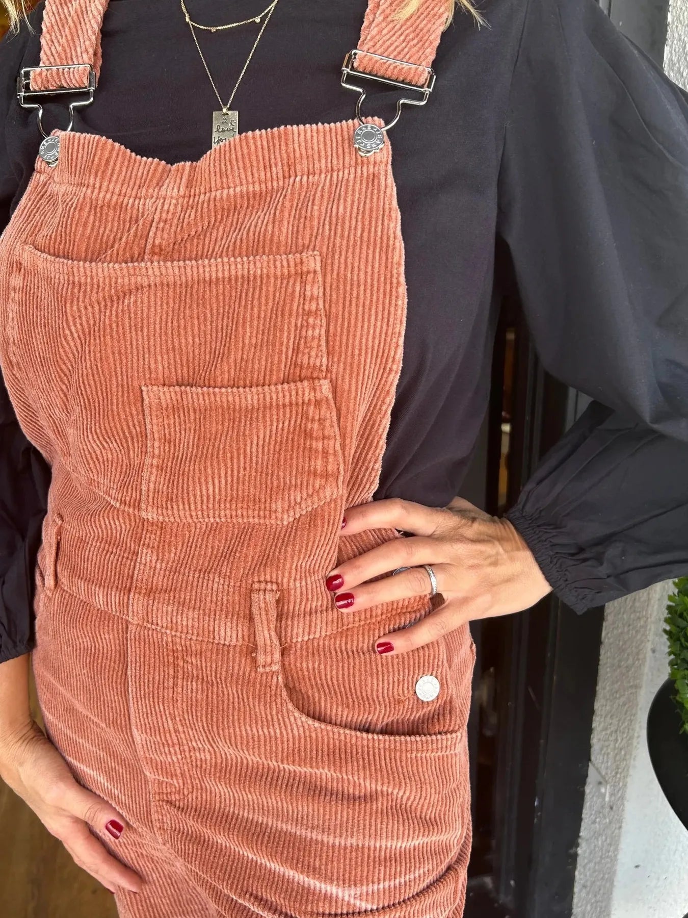 Distressed Wide Leg Corduroy Overalls nicholesgifts