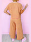 Striped Round Neck Short Sleeve Top and Pants Set nicholesgifts
