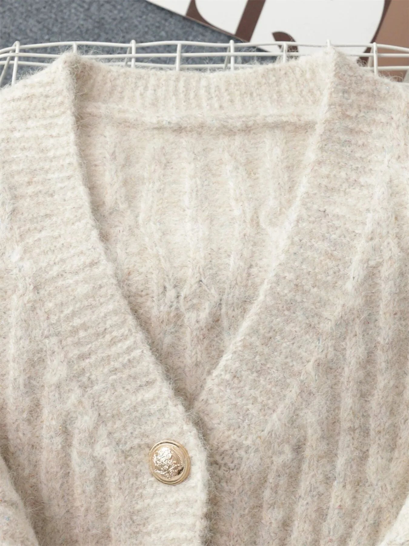 Cable Knit Button-Up Cardigan