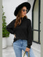 Mock Neck Dropped Shoulder Long Sleeve Sweater nicholesgifts