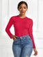 Round Neck Long Sleeve Bodysuit nicholesgifts