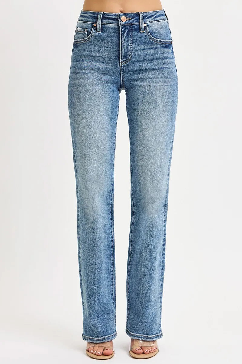RISEN Full Size Tummy Control High Rise Straight Jeans Plus Size NicholesGifts