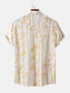 Men's Plus Size Abstract Lines Print Short Sleeve Summer Casual Shirt nicholesgifts