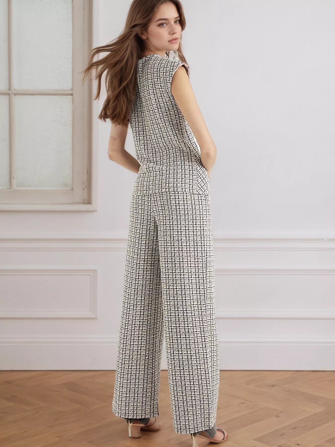 Tied Round Neck Top and Pants Set Trendsi