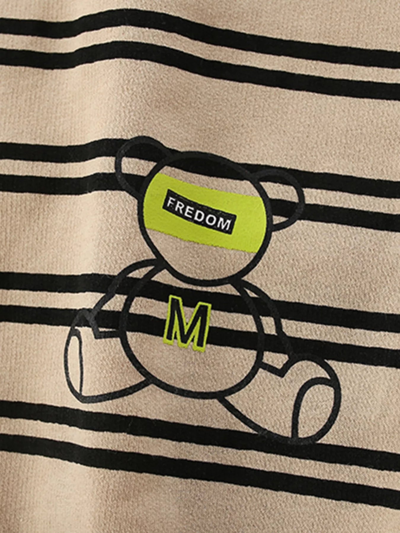 Children's Striped Bear Crew Neck Sweatshirt Trendsi