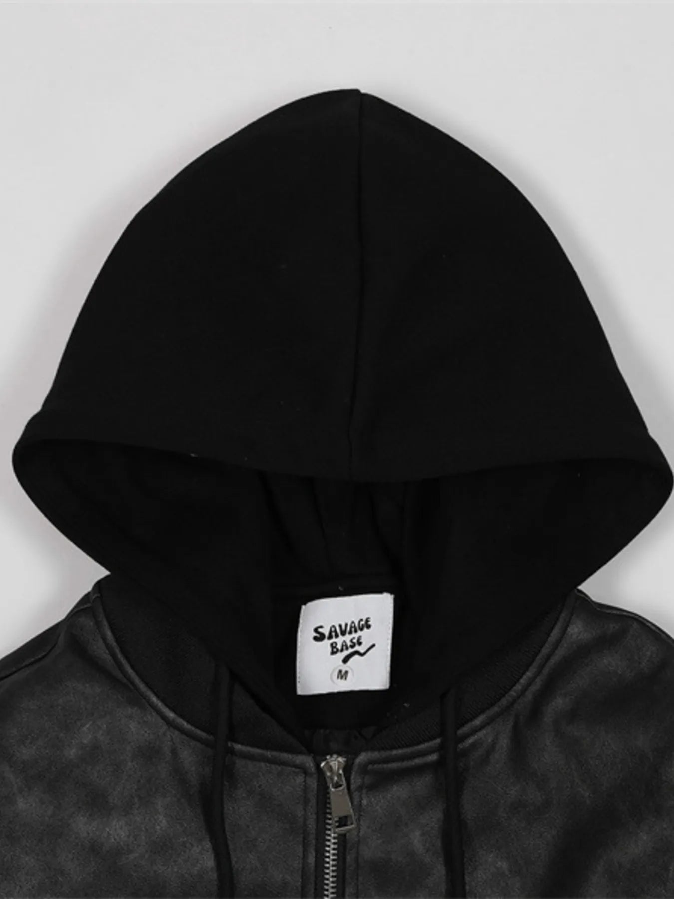 Men's Drawstring Washed Zip Up Hooded Jacket Trendsi