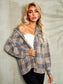 Plaid Button Down Collared Jacket nicholesgifts
