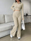Honey Zip Up Long Sleeve Top and Pants Set nicholesgifts
