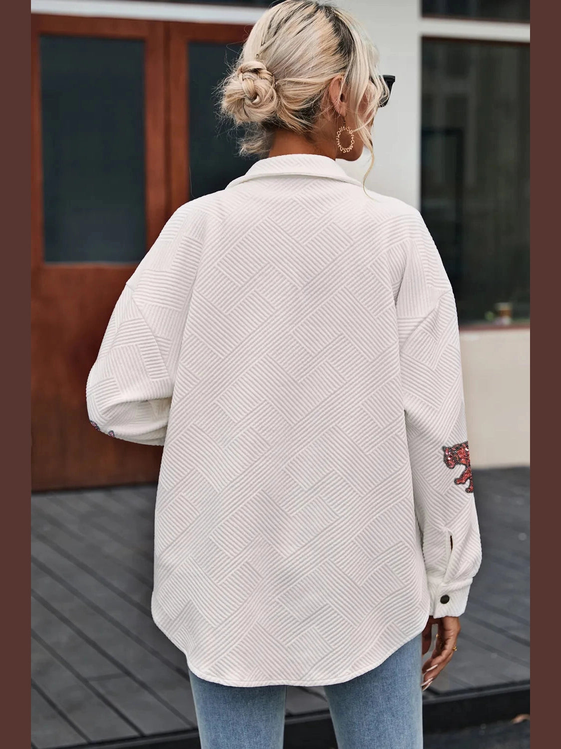 Tiger Sequin Dropped Shoulder Jacket nicholesgifts