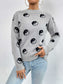 Patterned Drop Shoulder Sweater Trendsi