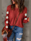 Women Christmas Tree Round Neck Long Sleeve Top nicholesgifts