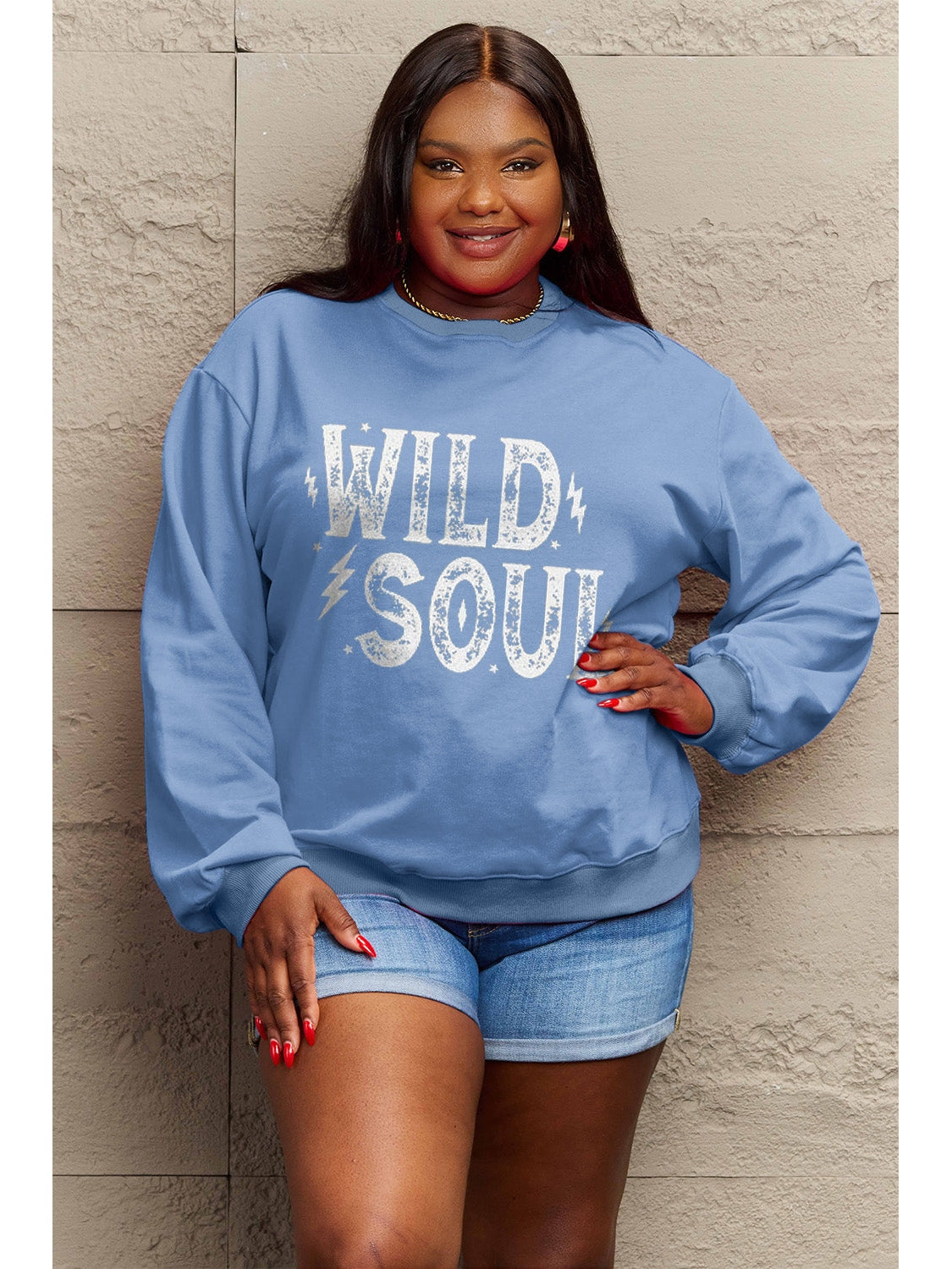 Simply Love Full Size WILD SOUL Graphic Sweatshirt nicholesgifts