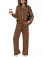 Full Size Long Sleeve Round Neck Top and Pants Set Plus Size nicholesgifts
