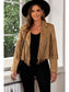 Fringe Trim Lapel Collar Cropped Blazer nicholesgifts