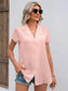 Button Up Collared Neck Short Sleeve Shirt nicholesgifts