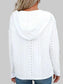 Drawstring Eyelet Long Sleeve Hoodie Trendsi