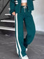 Full Size Contrast Stripe Zip Up Jacket and Pants Set Plus Size nicholesgifts