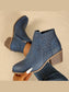 Point Toe Block Heels Boots nicholesgifts