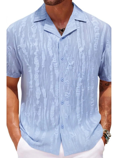 Men's Plus Size Collared Neck Short Sleeve Shirt nicholesgifts