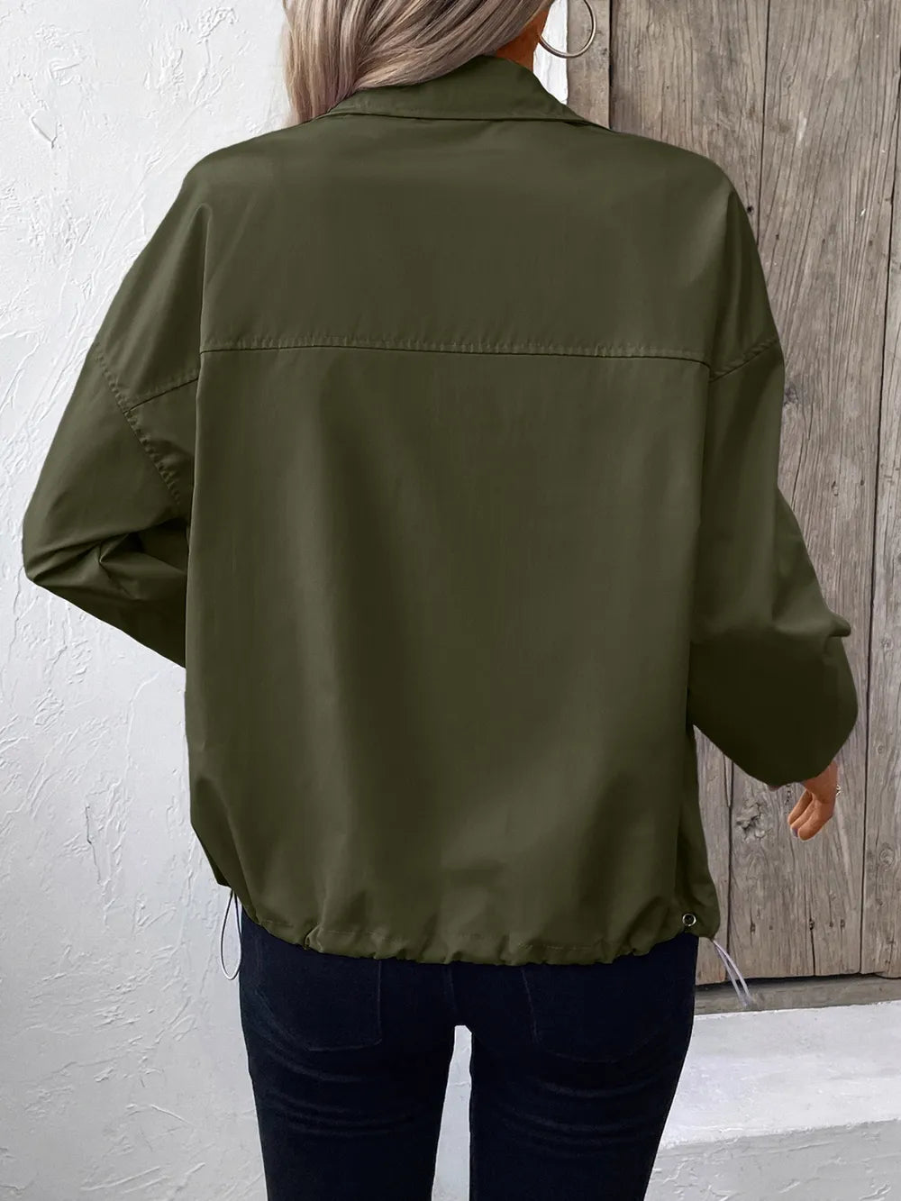 Ivy Lane Pocketed Zip Up Long Sleeve Jacket nicholesgifts