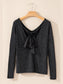 Women Bowknot V-Neck Long Sleeve Blouse nicholesgifts