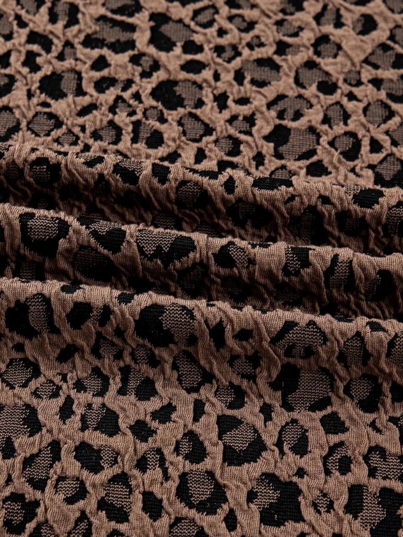 Ribbed Trim Leopard Print Long Sleeve Top NicholesGifts