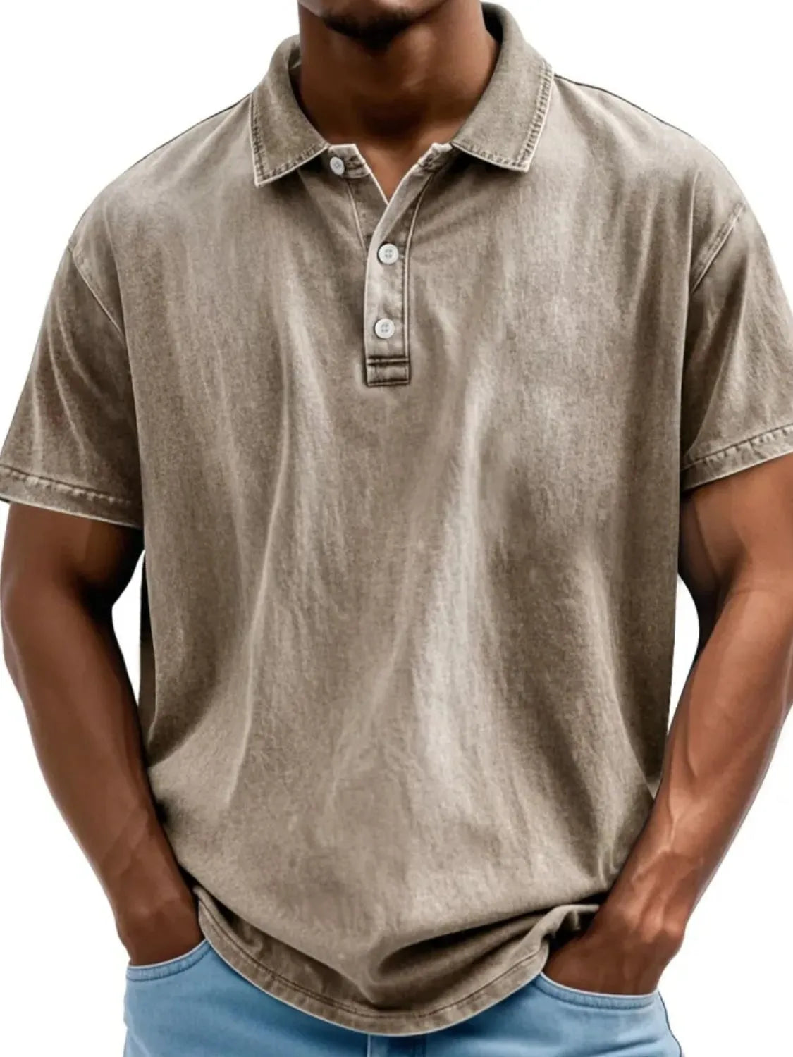Men's Full Size Collared Neck Short Sleeve Polo Plus Size NicholesGifts