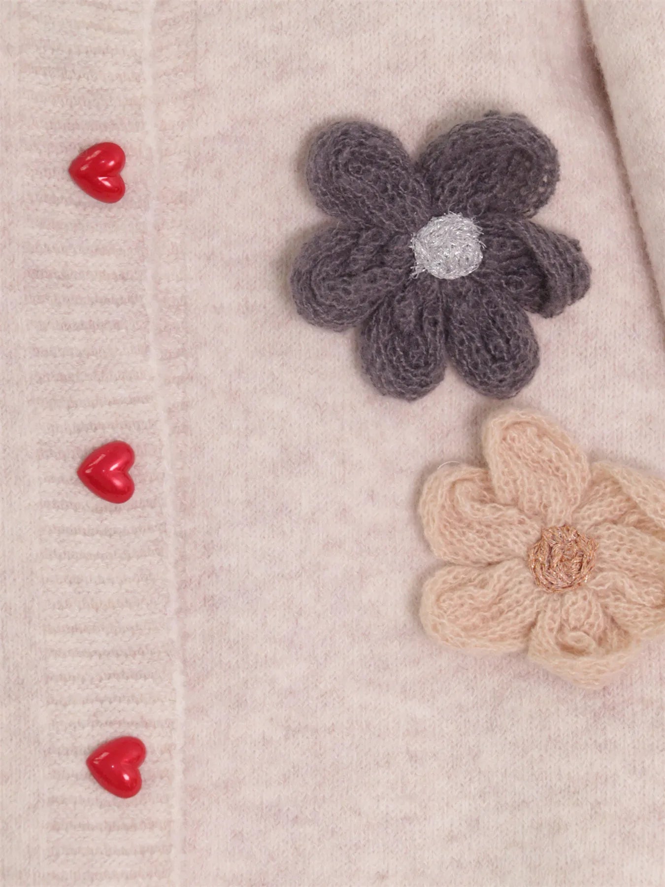 Flower Button Up Long Sleeve Cardigan