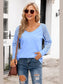 V-Neck Long Raglan Sleeve Top nicholesgifts