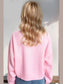 Women Double Take Full Size MERRY & BRIGHT Christmas Dropped Shoulder Cropped Sweater nicholesgifts