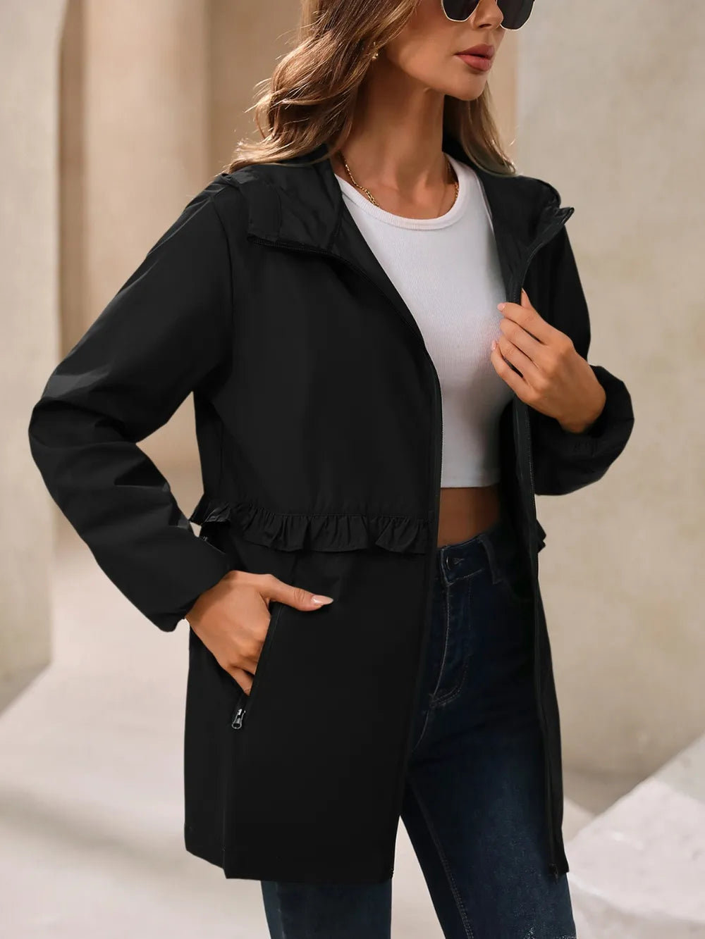 Ivy Lane Outdoor Waterproof Long Sleeve Hooded Windbreaker nicholesgifts