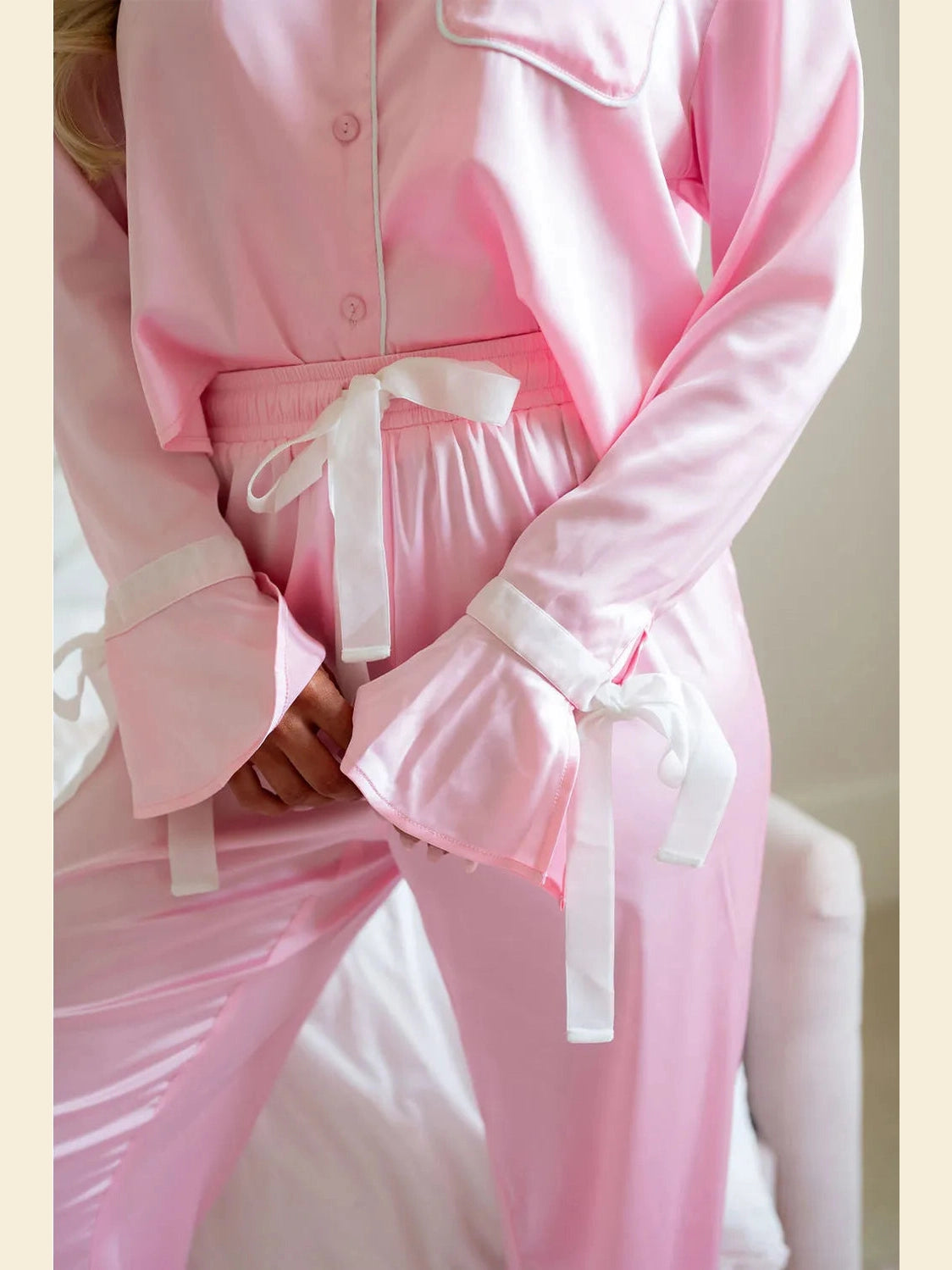 Collared Neck Long Sleeve Top and Pants Lounge Set nicholesgifts