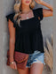 Full Size Ruffled Square Neck Cap Sleeve Blouse nicholesgifts