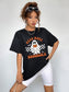 Women Spirit Of Halloween Read More Books Round Neck Short Sleeve Ghost Graphic T-Shirt nicholesgifts