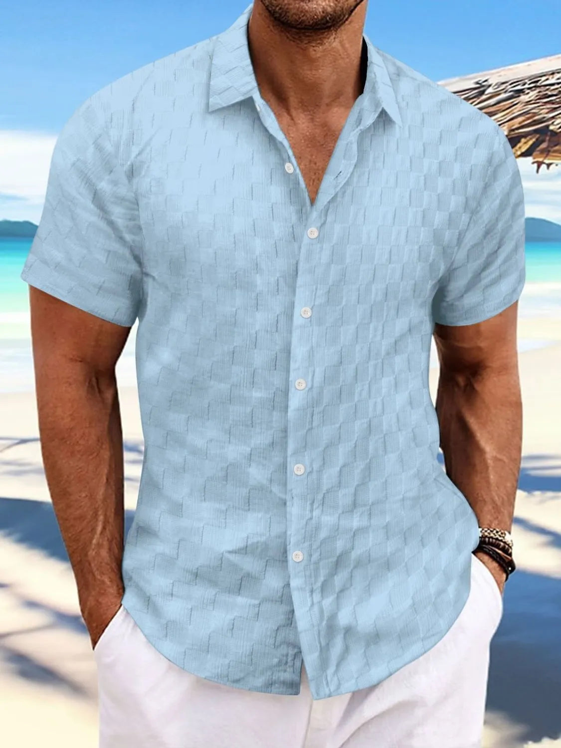 Men's Full Size Button Up Short Sleeve Shirt Plus Size NicholesGifts
