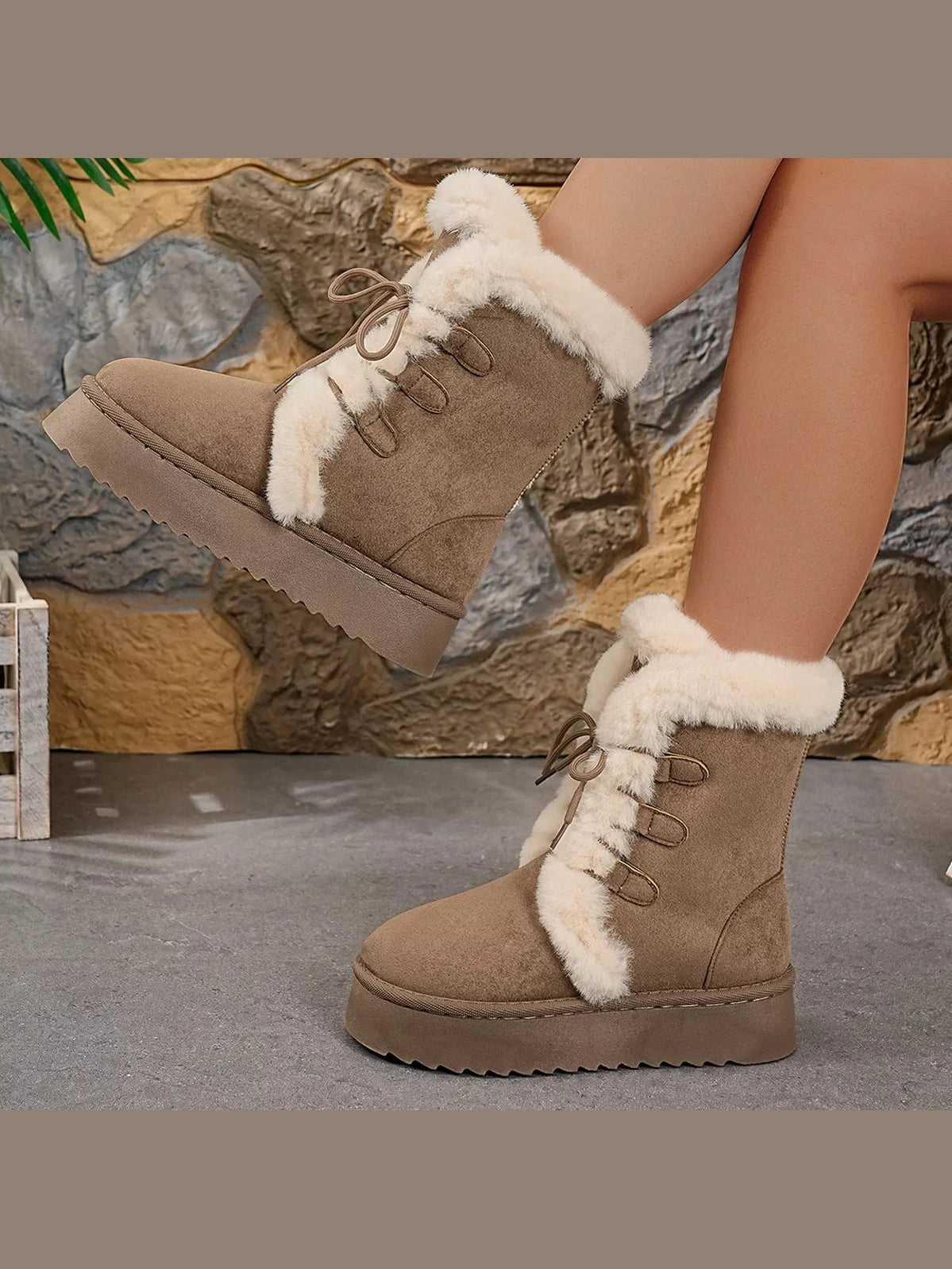 Round Toe Platform Boots Trendsi