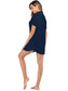 Contrast Piping Pocketed Short Sleeve Lounge Dress nicholesgifts