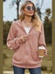 Drawstring Zip Up Dropped Shoulder Hoodie nicholesgifts