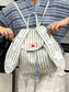 Striped Star Bunny Ear Backpack Bag nicholesgifts