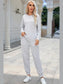 Round Neck Top and Drawstring Pants Lounge Set nicholesgifts