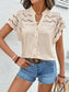 Swiss Dot Cutout Button Down Shirt nicholesgifts