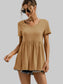 V-Neck Short Sleeve Babydoll Top nicholesgifts