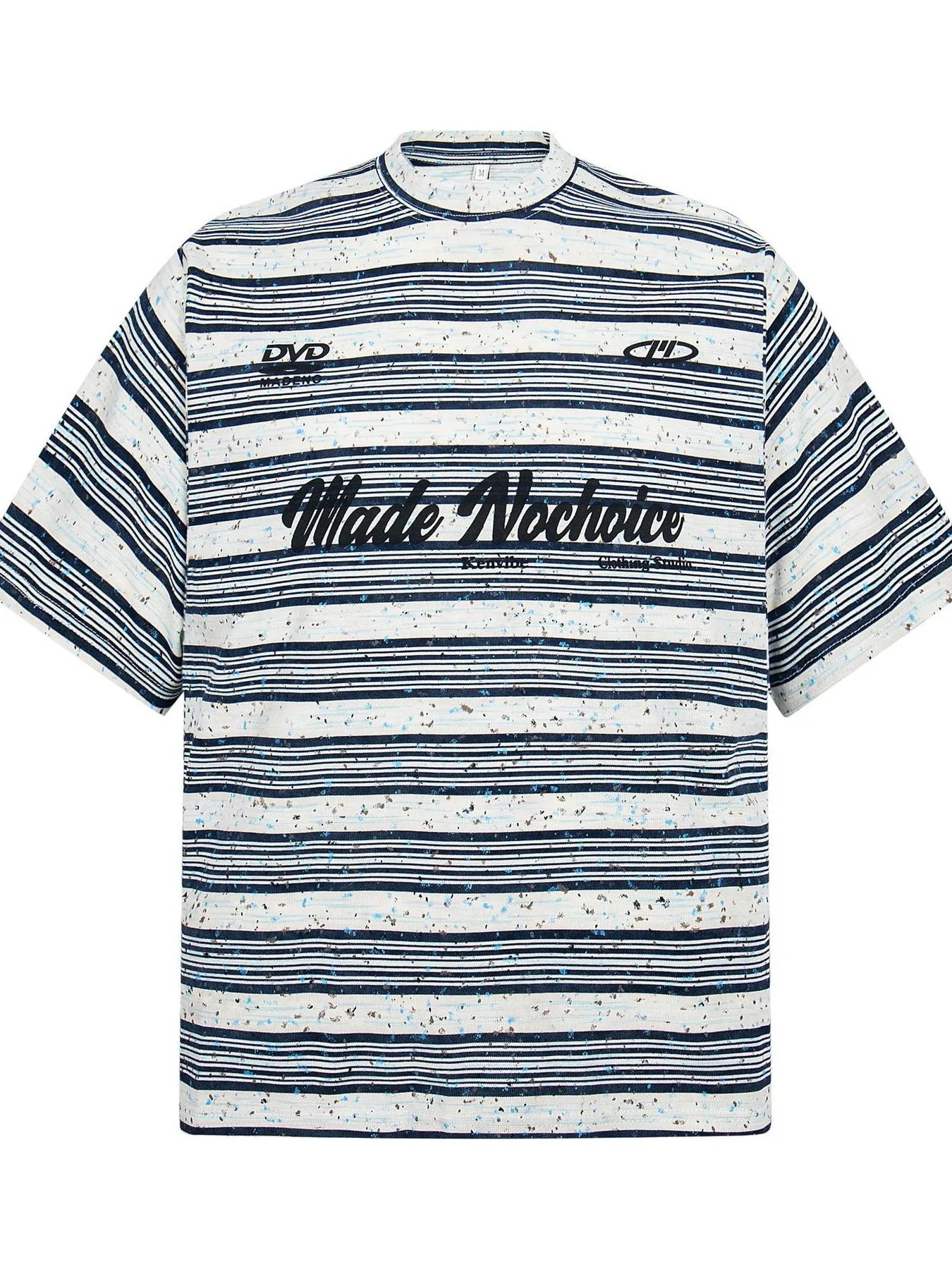 Men's Striped Letter Graphic Round Neck T-Shirt Trendsi