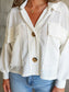Ribbed Collared Neck Button Up Jacket nicholesgifts