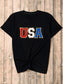 USA Round Neck Short Sleeve T-Shirt nicholesgifts