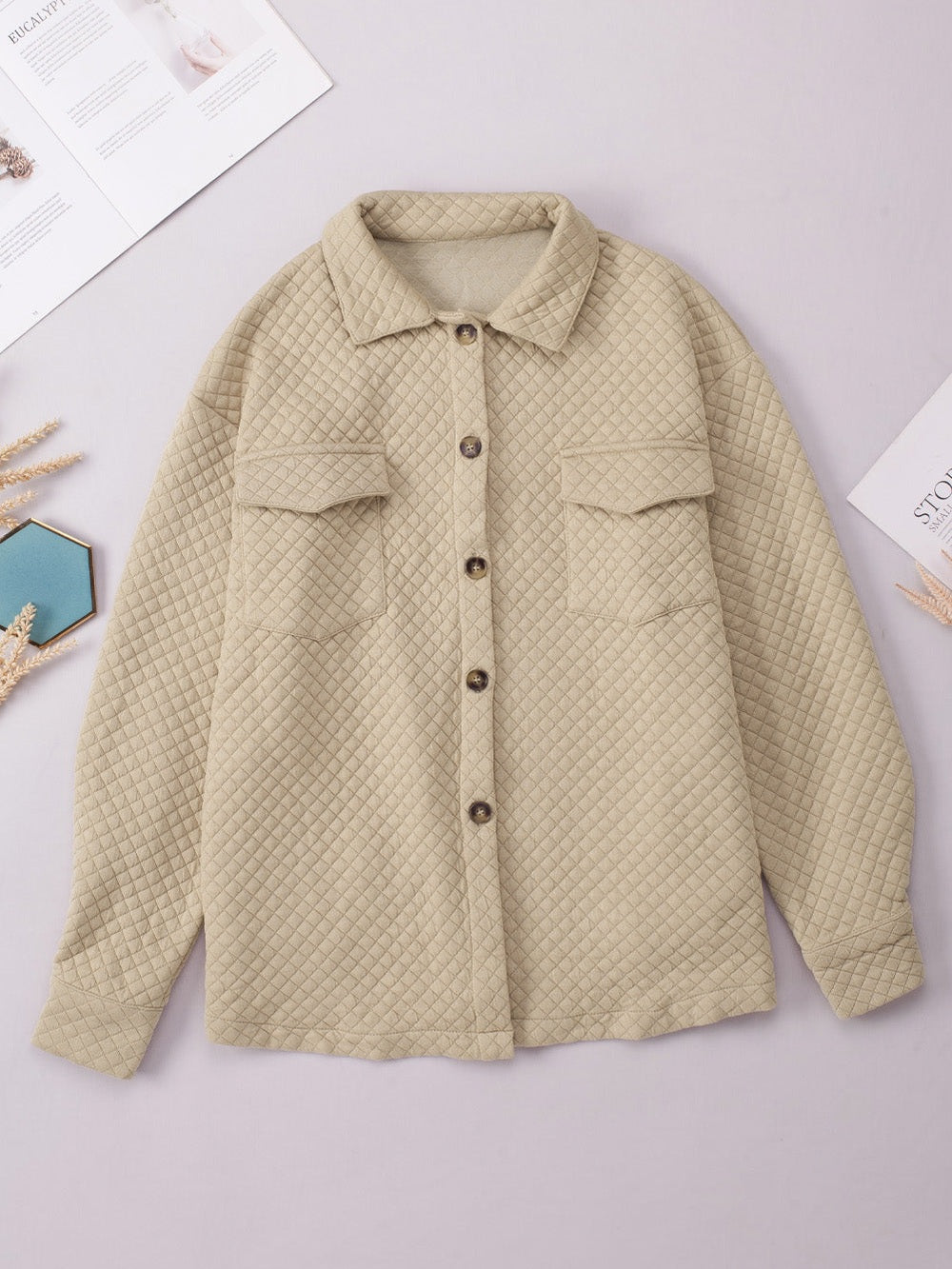 Button Down Collared Jacket nicholesgifts