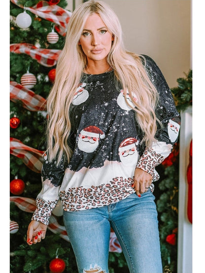 Sequin Patch Christmas Element Sweatshirt nicholesgifts