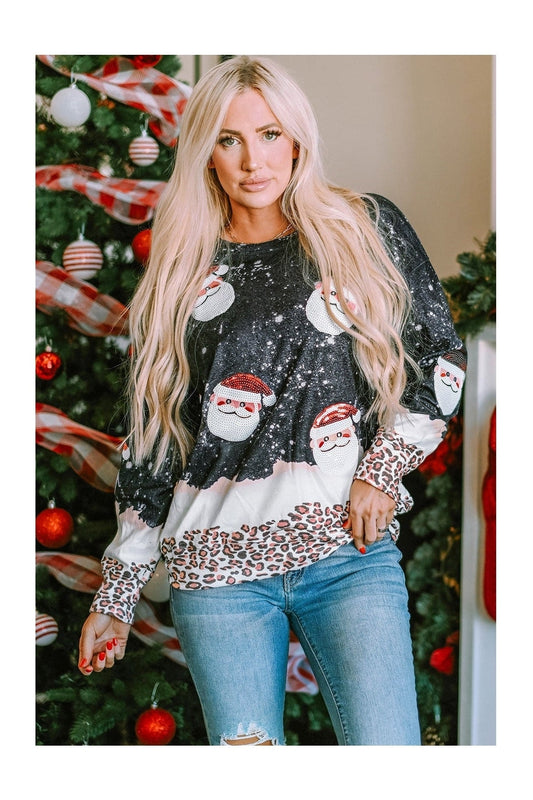 Sequin Patch Christmas Element Sweatshirt NicholesGifts