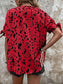 Women Tied Printed Boat Neck Blouse nicholesgifts